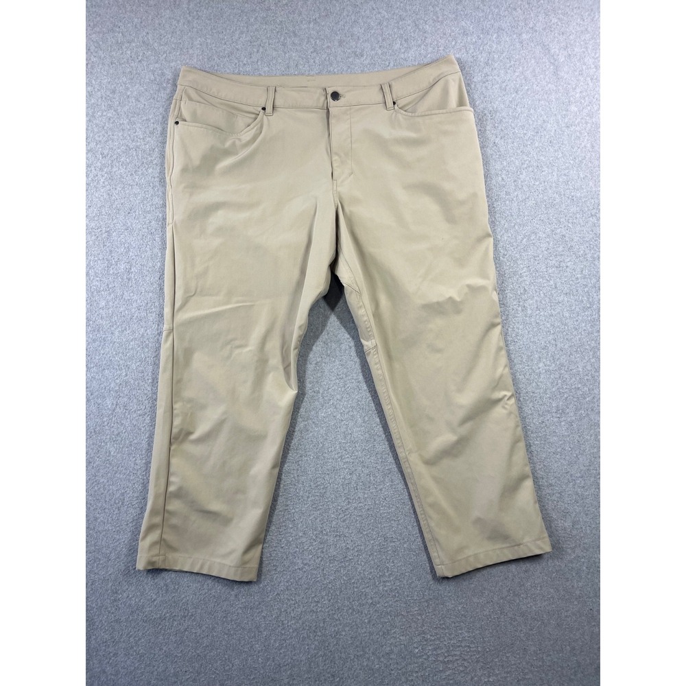 Lululemon ABC Classic Fit Pants Mens 40x28 Tan 5 Pocket Warpstreme Quick Dry